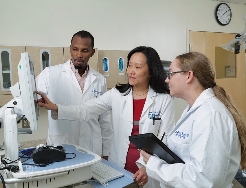 Team of researchers working in the lab.