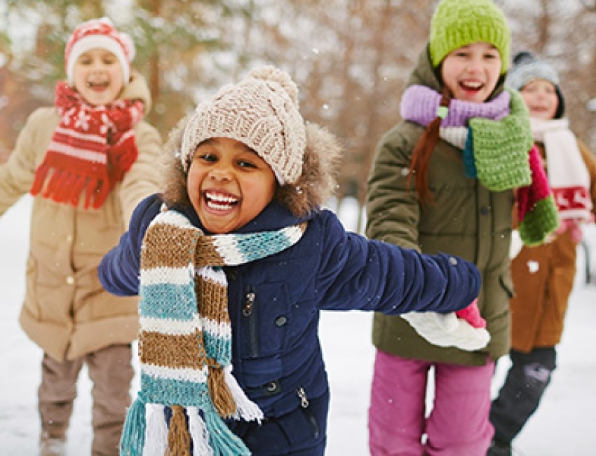 A group of smiling children.